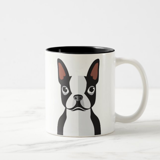 Bicolor Taza de Boston Terrier (Derecha)