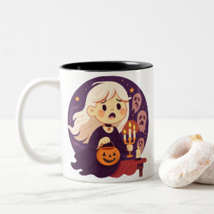 Bicolor Taza de bruja de Halloween de terror linda – Fanta