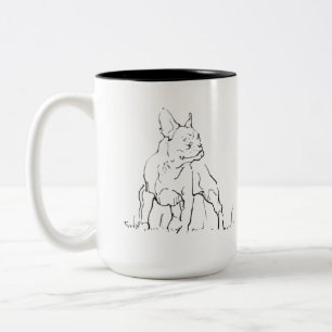 Bicolor Taza de Bulldog Francés - Taza de café Mamá Perro