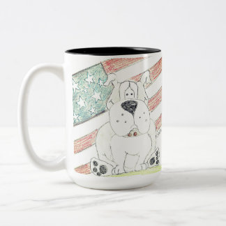 Bicolor taza de bulldog patriota
