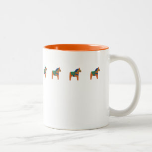 Bicolor Taza de caballo naranja