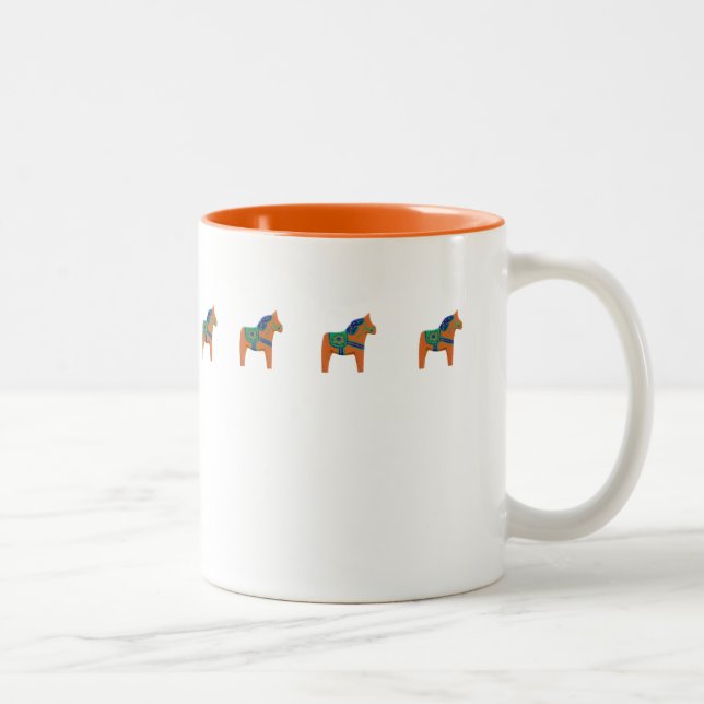 Bicolor Taza de caballo naranja (Derecha)