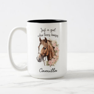 Bicolor Taza de caballo Taza de caballo personalizada con
