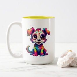 Bicolor Taza de cachorro arcoíris
