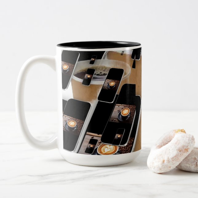 Bicolor Taza de café (Con donut)