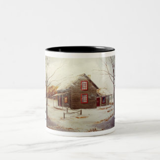 Bicolor Taza de café acogedora de la cabina
