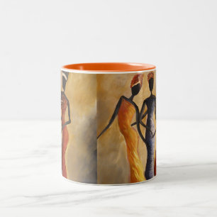 Bicolor Taza de café afroamericana