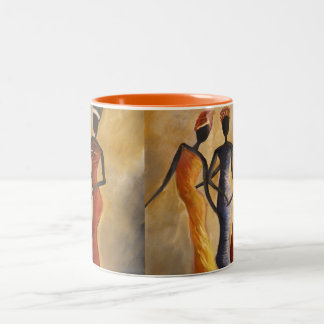 Bicolor Taza de café afroamericana