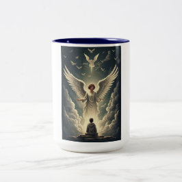 Bicolor Taza de café Ángeles Celestiales Gloriosos