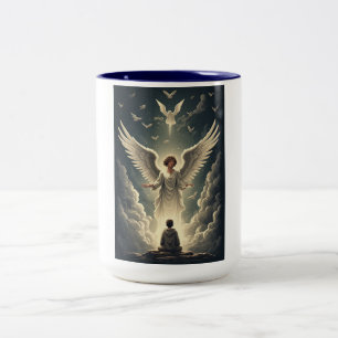 Bicolor Taza de café Ángeles Celestiales Gloriosos