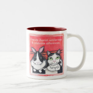 Bicolor Taza de café animal de los amigos