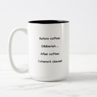 Bicolor Taza de café antes y después de ToLN