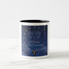 Bicolor Taza de café - Aries - Zodiaco