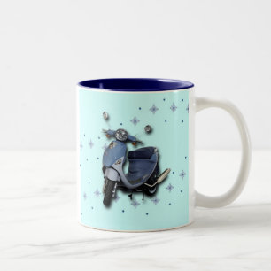 Bicolor TAZA de café auténtica de la vespa de St Tropez