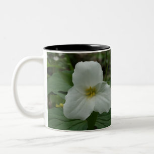 Bicolor Taza de café blanca del Trillium