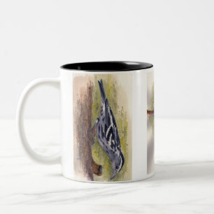 Bicolor Taza de café blanco y negro de la curruca
