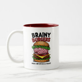Bicolor Taza de café Brainy Burgers