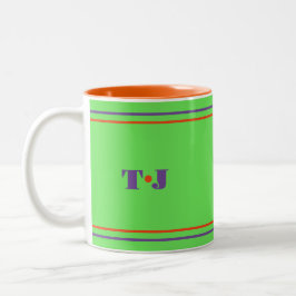 Bicolor Taza de café brillante y colorida