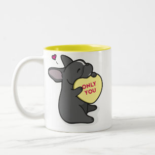Bicolor Taza de café Bulldog-Negra del 2015-French de la