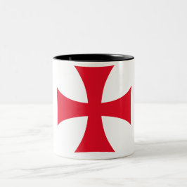 Bicolor Taza de café Caballero Templario Cruzado
