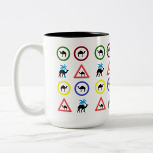 Bicolor Taza de café camello dromedario