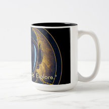 Taza de café circular vector astronauta Galaxia Do