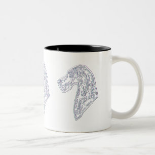 Bicolor Taza de café clásica con el cráneo del azúcar 