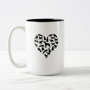 Bicolor Taza de café Clásico Labrador Retriever Negro Cora