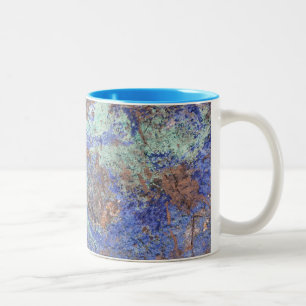 Bicolor Taza de café--Cobre azul