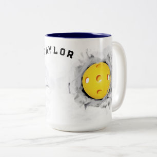 Bicolor Taza de café coleccionable creativa de pickleball