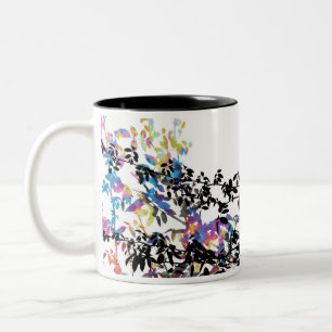 Bicolor Taza de café color de rosa de la vid