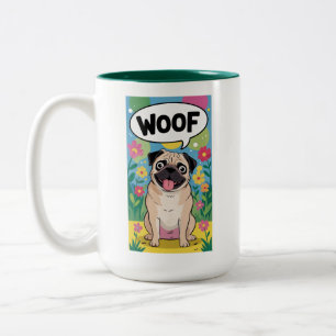 Bicolor Taza de café con adorable Bulldog Francés