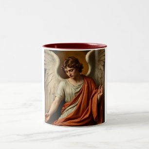 Bicolor Taza de café con ángel del Renacimiento clásico