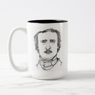 Bicolor Taza de café con arte de puntos de Edgar Allan Poe