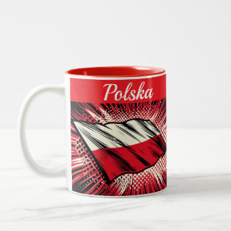 Bicolor Taza de café con bandera de Polonia
