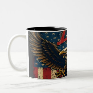 Bicolor Taza de café con bandera estadounidense patriótica