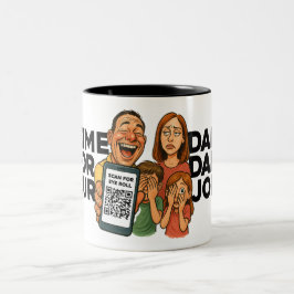 Bicolor Taza de café con chiste de papá - Un nuevo chiste 