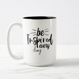 Bicolor Taza de café con cita inspiradora diaria