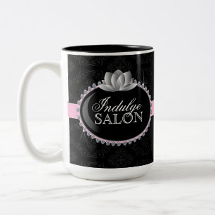 Bicolor Taza de café con clase del salón y del balneario