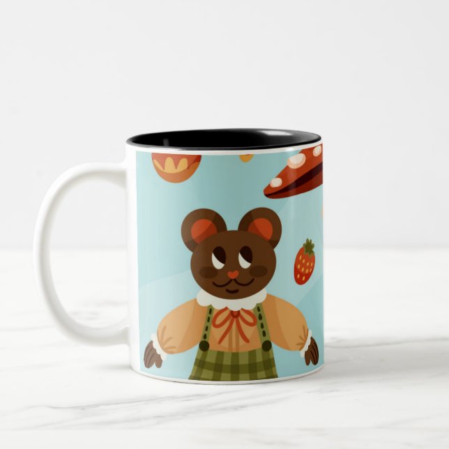 Bicolor Taza de café con diseño de pegatina clásico  (Izquierda)