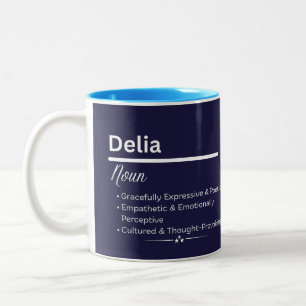 Bicolor Taza de café con el nombre personalizado de niña D