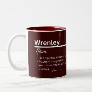 Bicolor Taza de café con el nombre personalizado de niña W