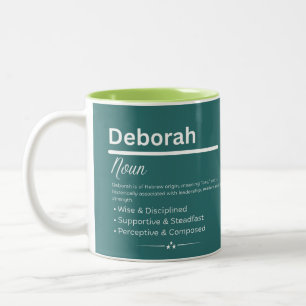 Bicolor Taza de Café con el Significado del Nombre Persona