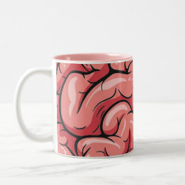 Bicolor Taza de café con estampado cerebral