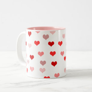 Bicolor Taza de café con estampado de corazones