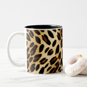 Bicolor Taza de café con estampado de leopardo: Taza de of