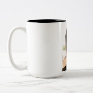 Bicolor Taza de café con estética minimalista, negro y bla