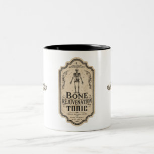 Bicolor Taza de café con etiqueta de poción de botica de b