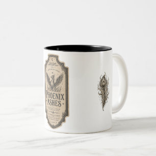 Bicolor Taza de café con etiqueta de poción de botica de b