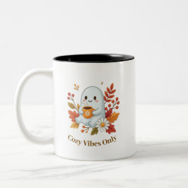 Bicolor Taza de café con fantasma lindo - Solo vibraciones